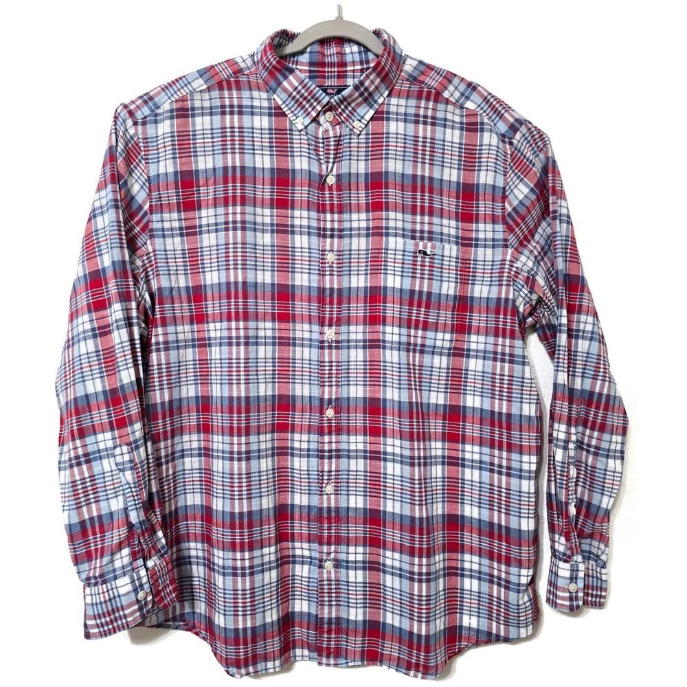 Vineyard Vines Shirt Mens 2XL Multicolor‎ Plaid Long Sleeve Button Front Tucker